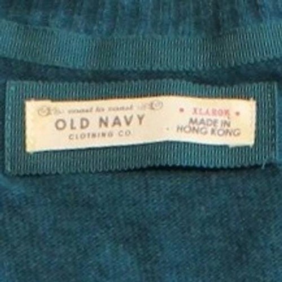 Vintage XL Teal Blue Wool Angora Blend Deep V-Neck Ribbed Sleeve Y2K Sweater - Picture 3 of 12